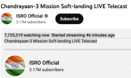 chandrayaan 3 moon mission ISRO watched live by 79 lakh people online in youtube live stream